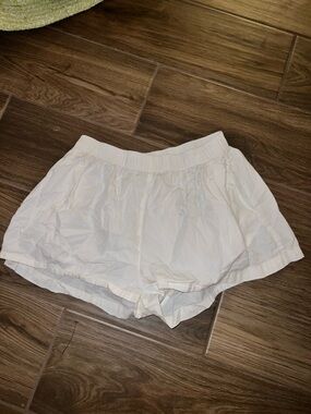 Free People White Elastic Waist Shorts